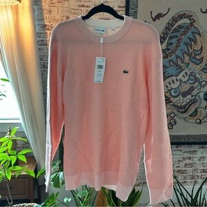 Lacoste pink men’s medium crewneck sweater NWT